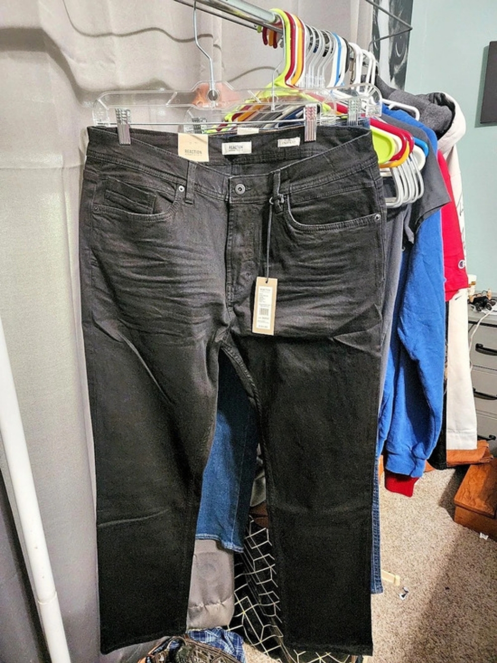 Reaction Straight Leg Jeans in Black Waist 36x32 NWT